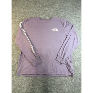 The North Face T-Shirt Women's L Cotton Long Sleeve Logo Purple